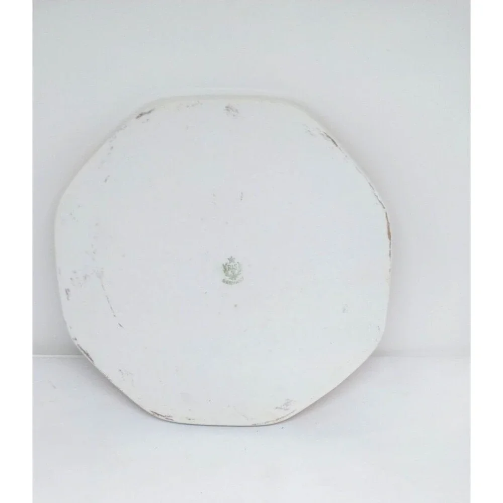 R S GERMANY Hexagon Art Nouveau Poppies Plate 7.25